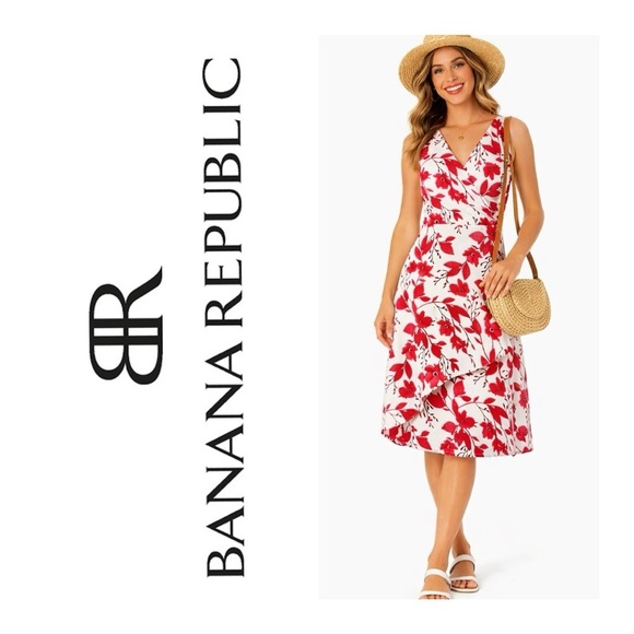 Banana Republic Dresses & Skirts - BANANA REPUBLIC White Floral Midi Dress